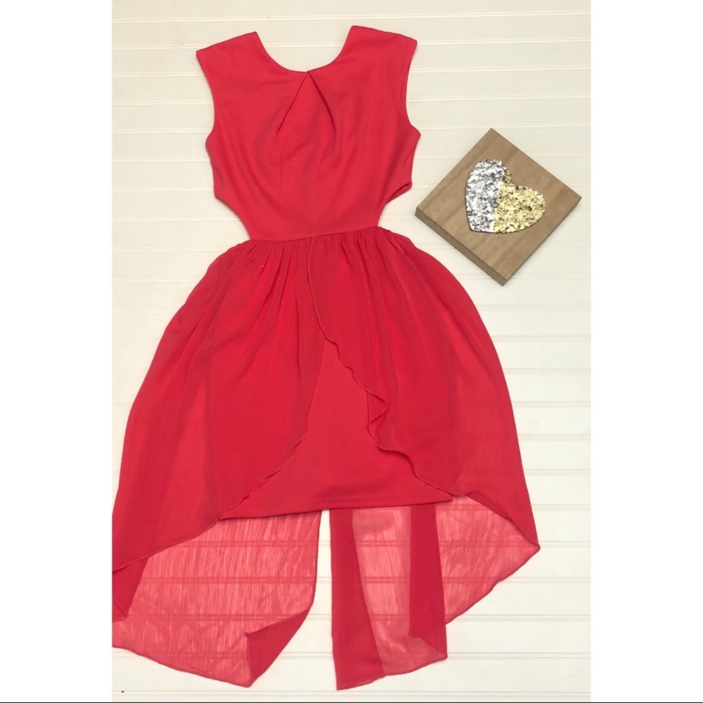 ASOS Petite Coral Pink Side Cut Outs Mini Dress